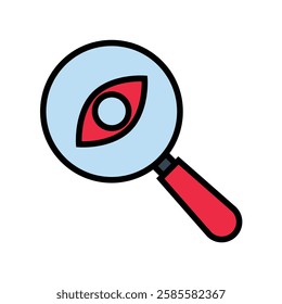 Magnifying Glass with Eye Illustration