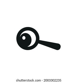Vidrio de aumento con ojo en el lente. ilustración vectorial