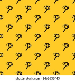 Magnifying glass with eye pattern seamless vector repeat geometric yellow for any design