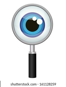 Magnifying Glass And Eye, Vector Icon 