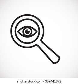 magnifying glass and eye vector icon