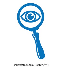 Magnifying Glass And Eye Vector Icon