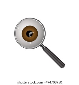 Magnifying glass and Eye, vector illustration.
