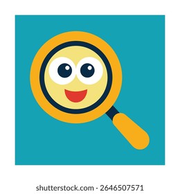 Magnifying Glass with Eyes for Curiosity Theme