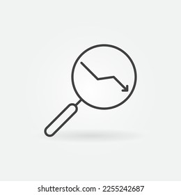 Icono o símbolo del esquema de las sanciones del vector del gráfico de disminución