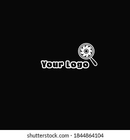 Magnifying glass with fan logo design