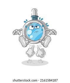 the magnifying glass fart jumping illustration. character vector