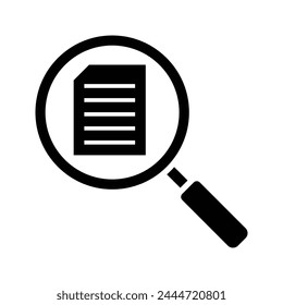 lupa con Vector de icono de documento de archivo