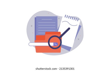 Magnifying glass with file searching vector