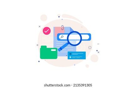 Vidrio de ampliación con vector de búsqueda de archivos