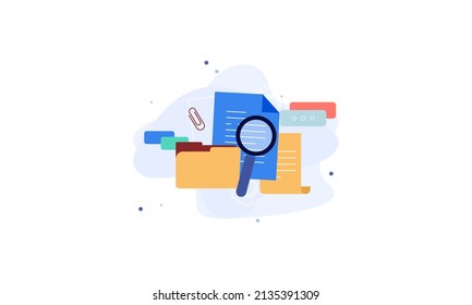 Vidrio de ampliación con vector de búsqueda de archivos
