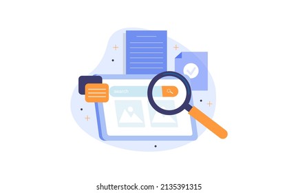 Vidrio de ampliación con vector de búsqueda de archivos