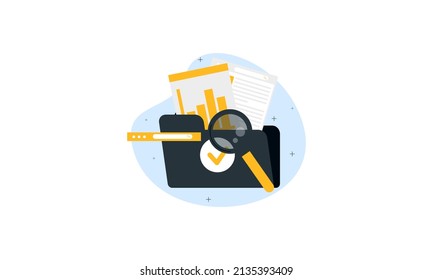 Magnifying glass with file searching vector