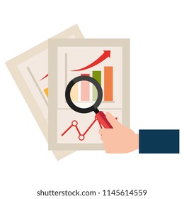 magnifying glass with financial document