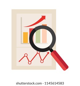 magnifying glass with financial document