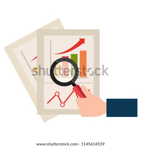 magnifying glass with financial document