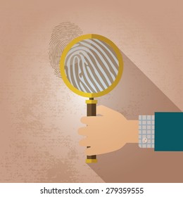 Magnifying Glass and Fingerprint
