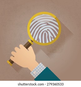 Magnifying Glass and Fingerprint
