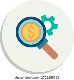 Magnifying Glass Flat Circle Style Icon