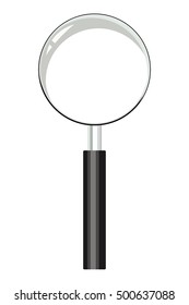 Magnifying glass. Flat design. 