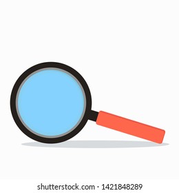 Magnifying glass flat design. Vector illustration.