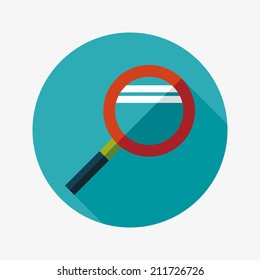 Magnifying Glass flat icon with long shadow