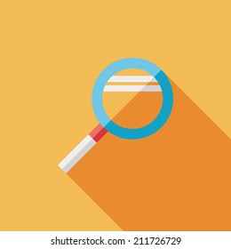 Magnifying Glass flat icon with long shadow
