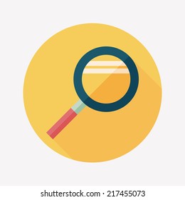 Magnifying Glass flat icon with long shadow