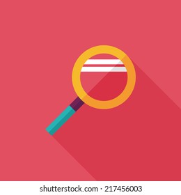 Magnifying Glass flat icon with long shadow