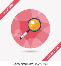 Magnifying Glass flat icon with long shadow