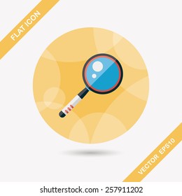 Magnifying Glass flat icon with long shadow