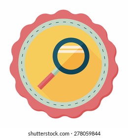 Magnifying Glass flat icon with long shadow