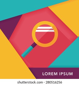Magnifying Glass flat icon with long shadow