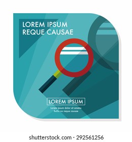 Magnifying Glass flat icon with long shadow