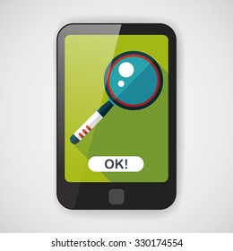 Magnifying Glass flat icon with long shadow