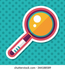 Magnifying Glass flat icon with long shadow