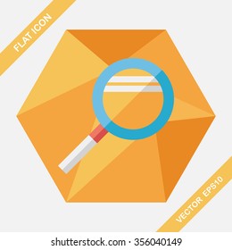 Magnifying Glass flat icon with long shadow