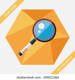Magnifying Glass flat icon with long shadow