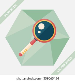 Magnifying Glass flat icon with long shadow