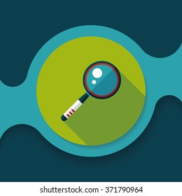 Magnifying Glass flat icon with long shadow