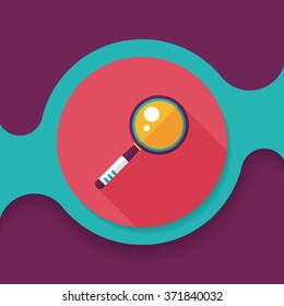 Magnifying Glass flat icon with long shadow