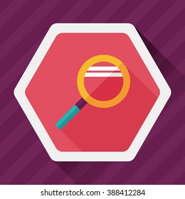 Magnifying Glass flat icon with long shadow