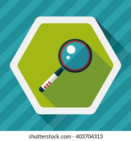 Magnifying Glass flat icon with long shadow