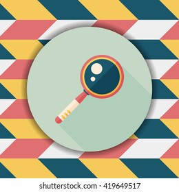 Magnifying Glass flat icon with long shadow