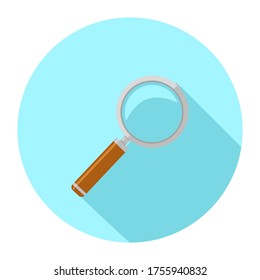 Magnifying Glass Flat Icon - Vector Illustration Sign Symbol