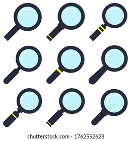 Magnifying glass flat, Magnifying glass icon, vector illustration isolated on white background