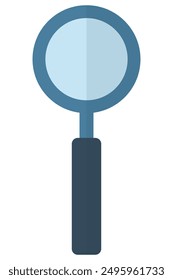 Vektorgrafik des Lupen-Flachsymbols auf weißem Hintergrund.