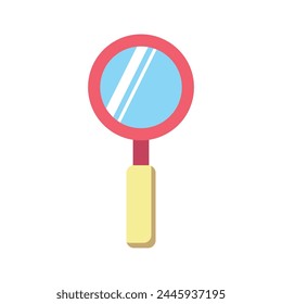 Magnifying glass flat illustration. school supplies illustration. set of illustrations for school