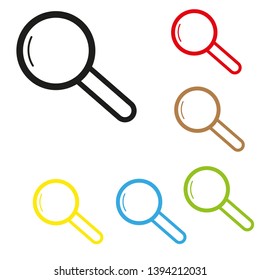 Magnifying glass flat line vector icons. Search, zoom in and out icon. Thin signs for user interface.