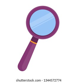Magnifying glass. Flat vector icon isolated on white background.